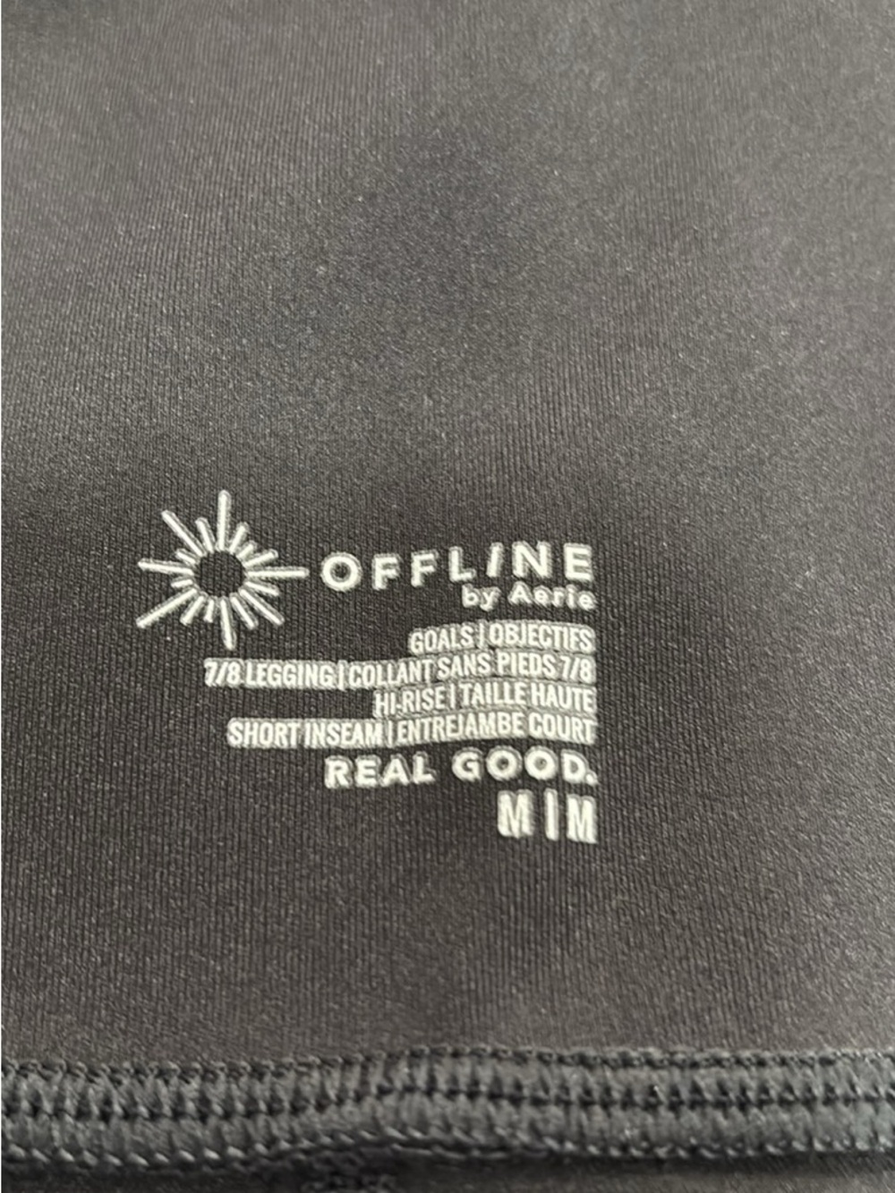 aerie Offline Black 7/8 Leggings (M)